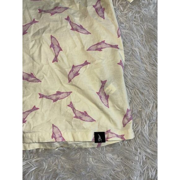 Velero Kids Sz. 7 Yellow W/ Pink Shark Design Tee. Soft, Great Shape - Picture 3 of 8